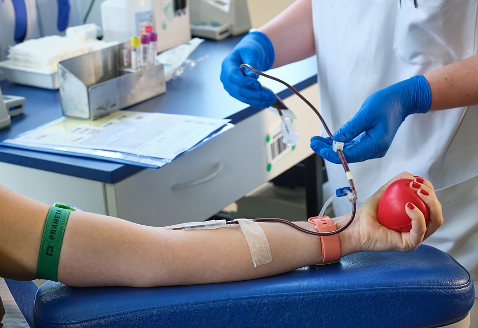 während der Blutspende erhalten Sie einen Ball zum Kneten, der dabei hilft das Blut fließen zu lassen.