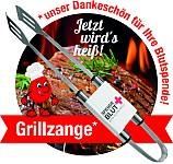 Motiv Grillzange als Dank für die Blutspende