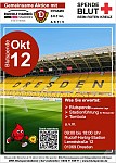 Blutspende im Rudolf-Harbig-Stadion in Dresden am 12. Oktober